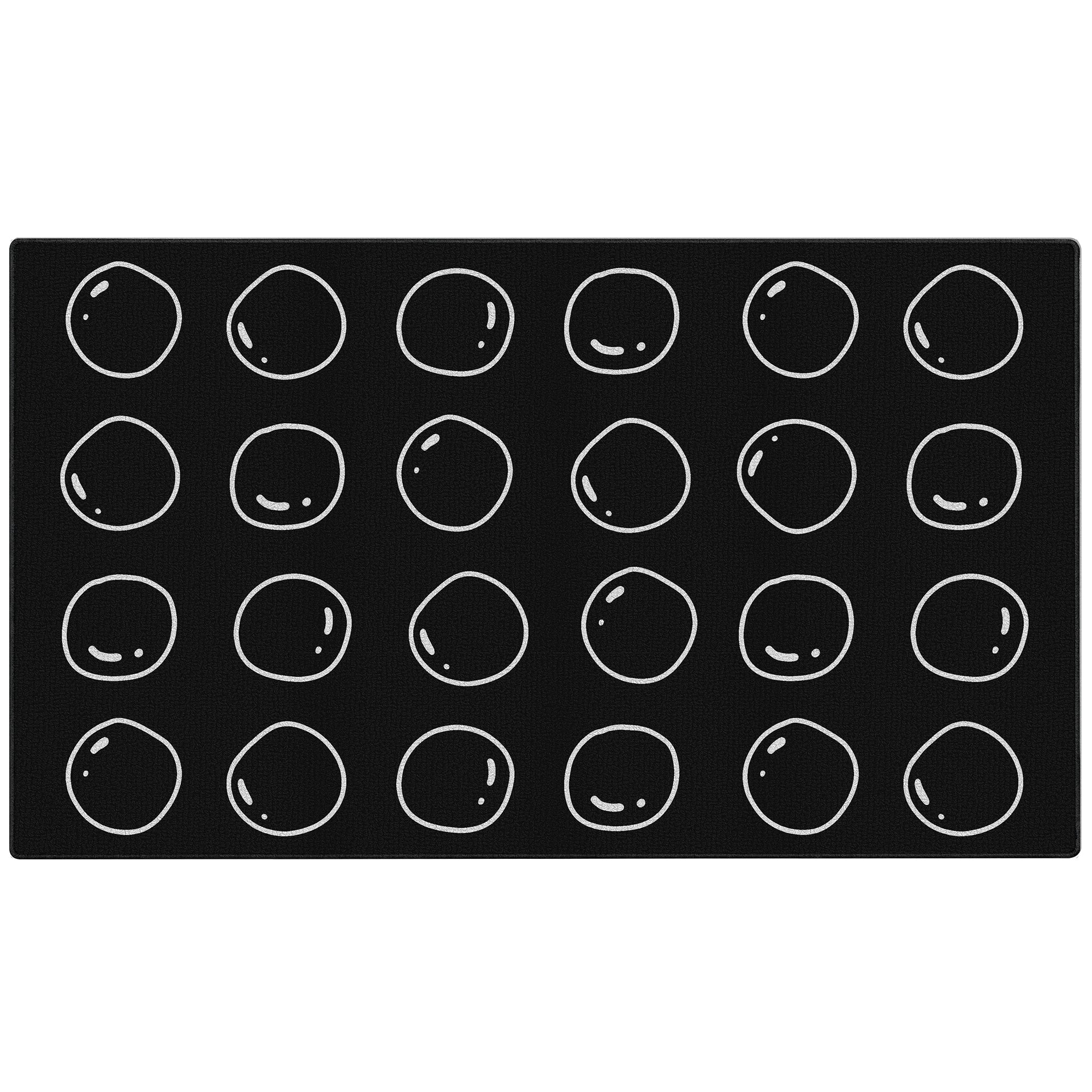 Black Bubble Classroom Rug