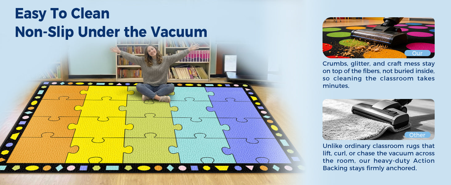 20-Seat Five-Color Puzzle Classroom Rug classroom rug scene image 1