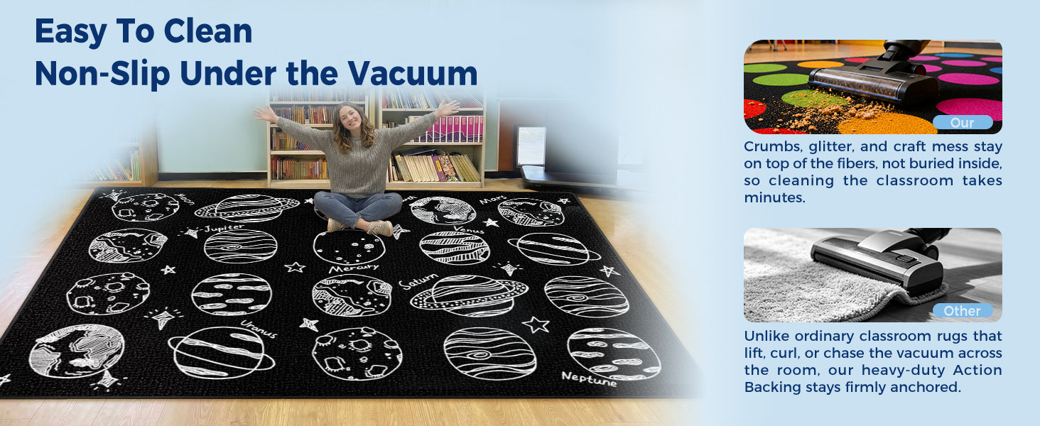 20-Seat Solar System Classroom Rug classroom rug scene image 1