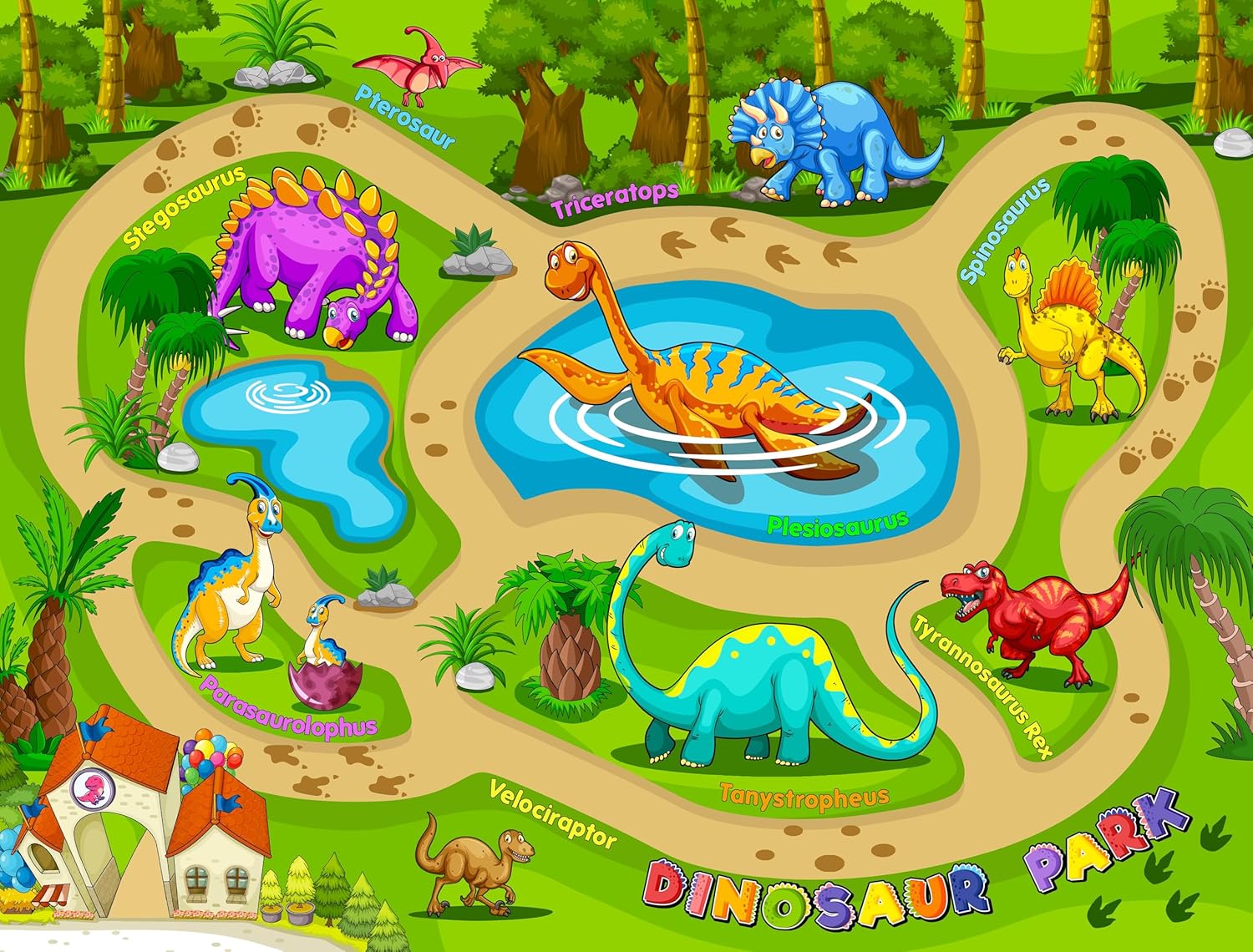 Dinosaur Park Interactive Prehistoric Play Mat