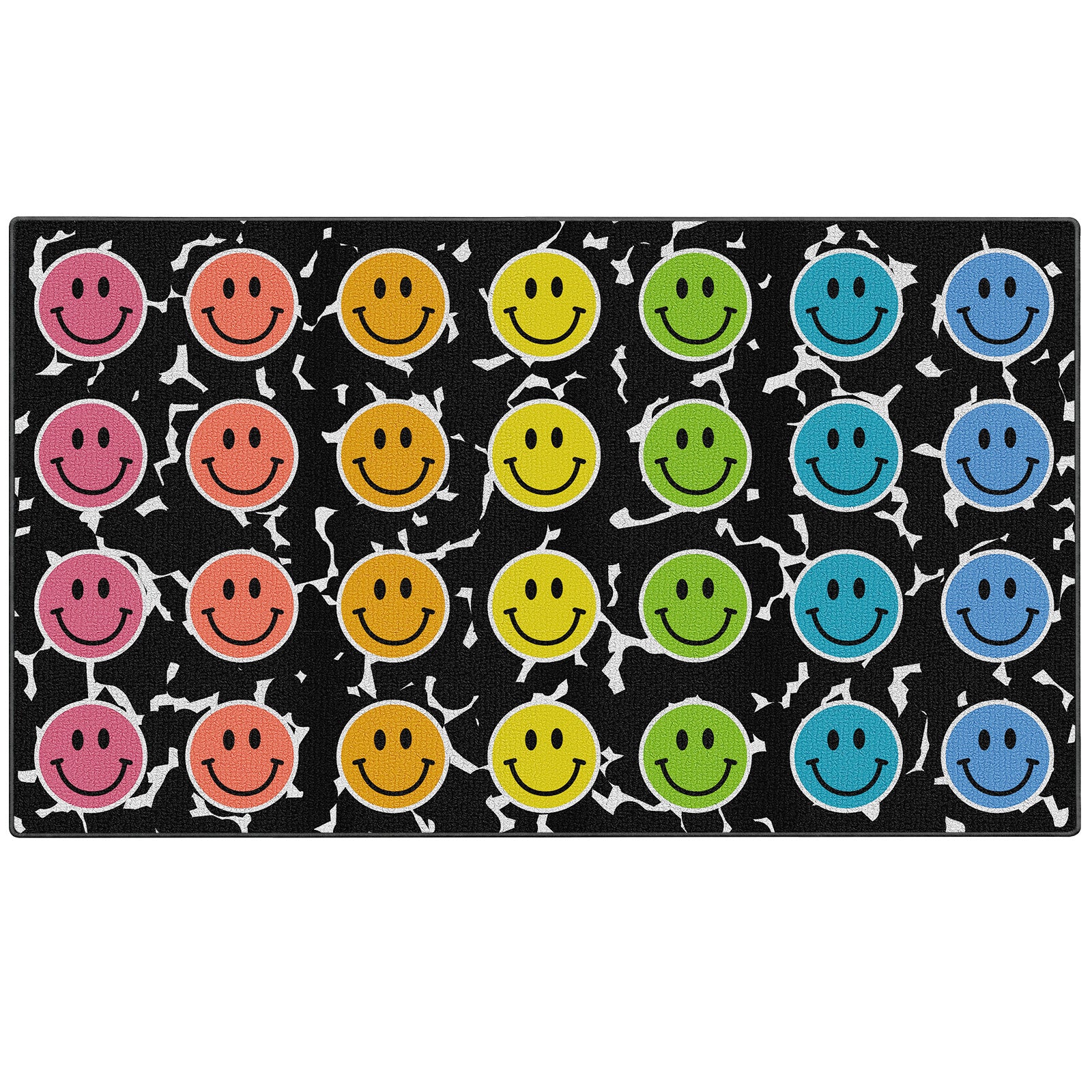 Rainbow Smiley Face Classroom Rug