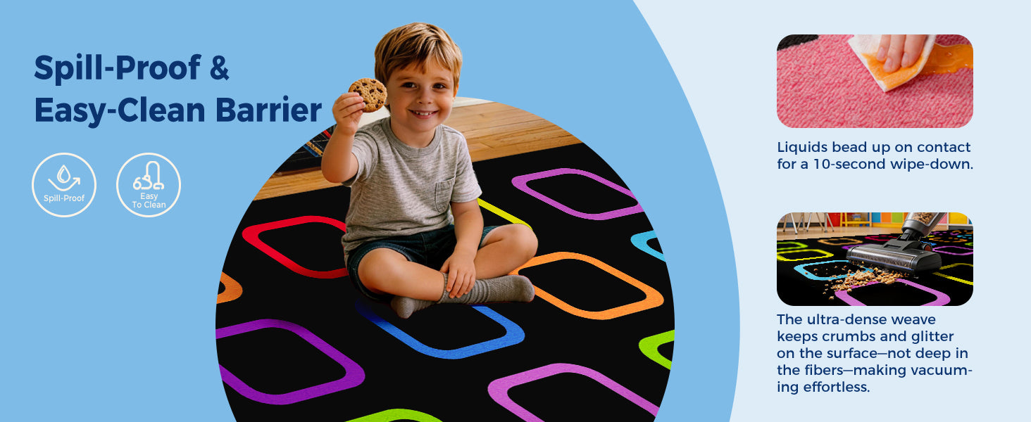 Colorful Squares Classroom Seating Rug classroom rug scene image 5
