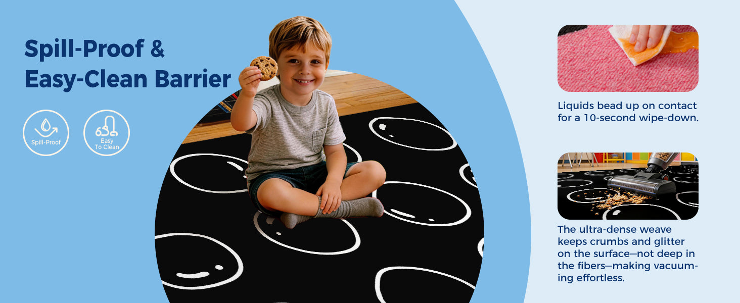 Black Bubble Classroom Rug classroom rug scene image 5