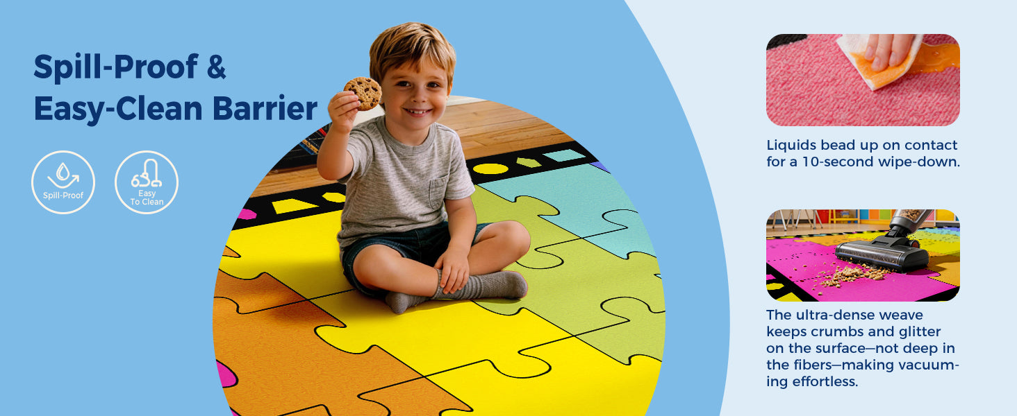 Colorful Puzzle Classroom Seating Rug classroom rug scene image 5