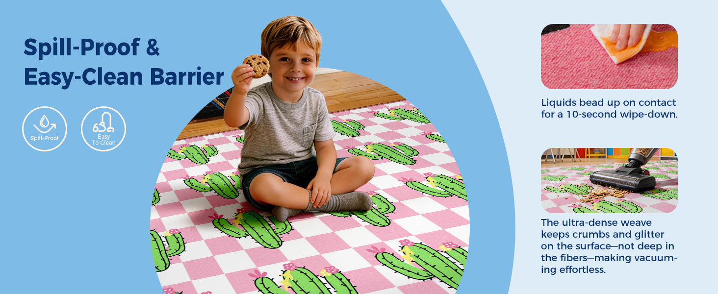Pink Cactus Classroom Rug classroom rug scene image 5