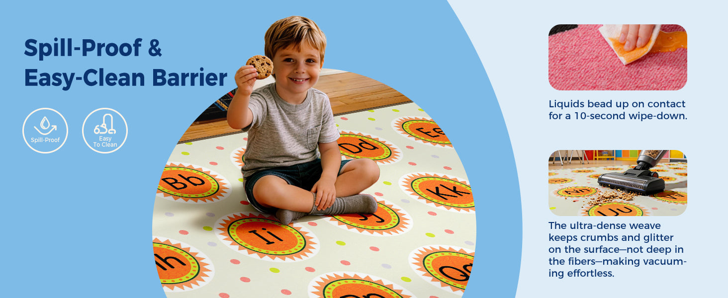 Sunshine Alphabet Classroom Rug classroom rug scene image 5
