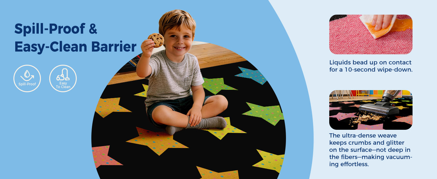 Colorful Star Classroom Rug classroom rug scene image 5