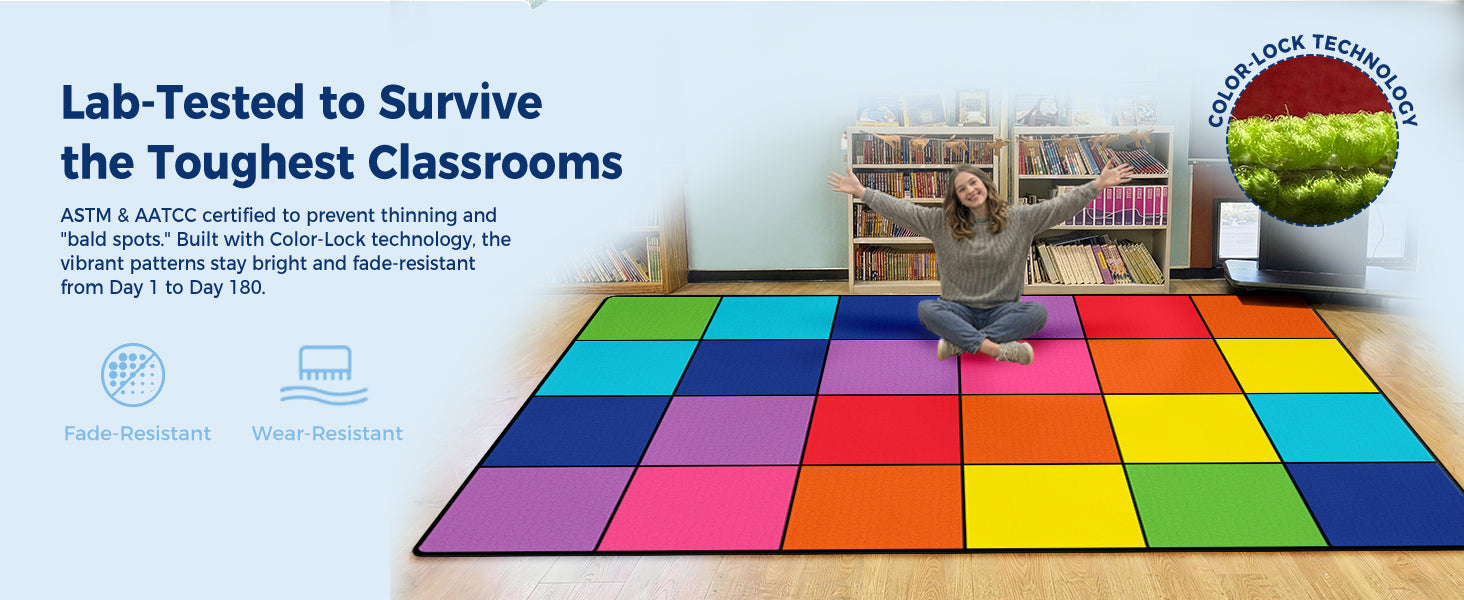 Color Block Classroom Rug classroom rug scene image 6