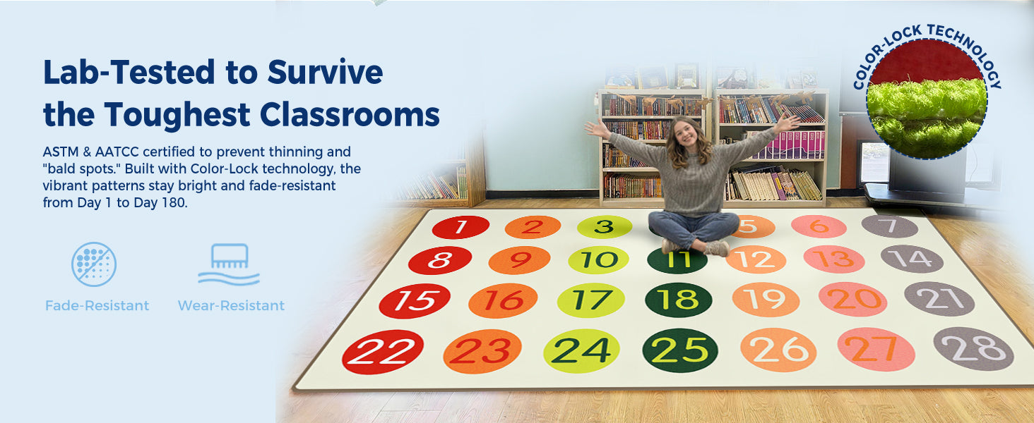 Pastel Number Classroom Rug classroom rug scene image 6
