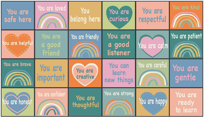 Pastel Affirmations Classroom Rug