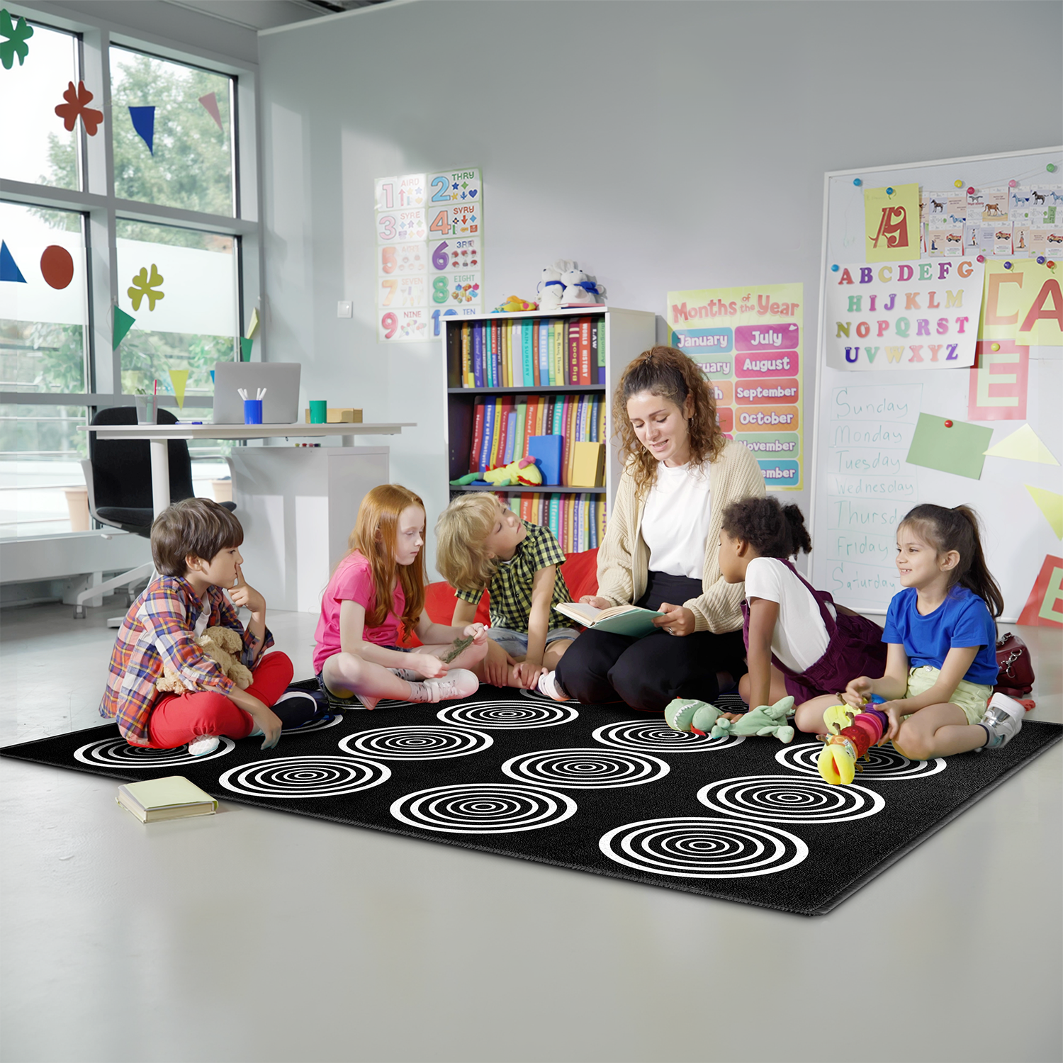 Simplicity Circular Classroom Rug By Booooom Jackson