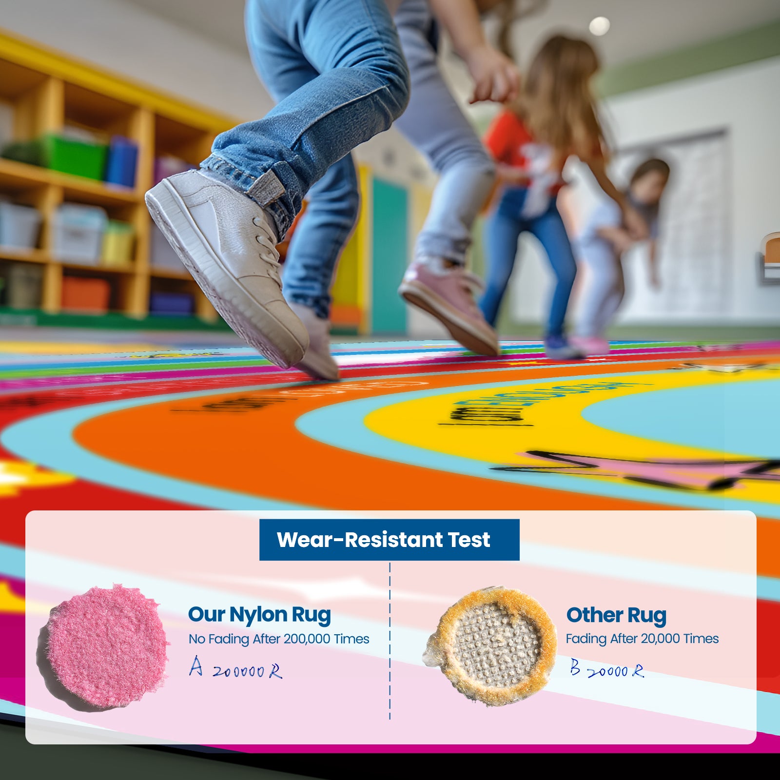 Classroom Rug Stain Resistance Rainbow Confidence