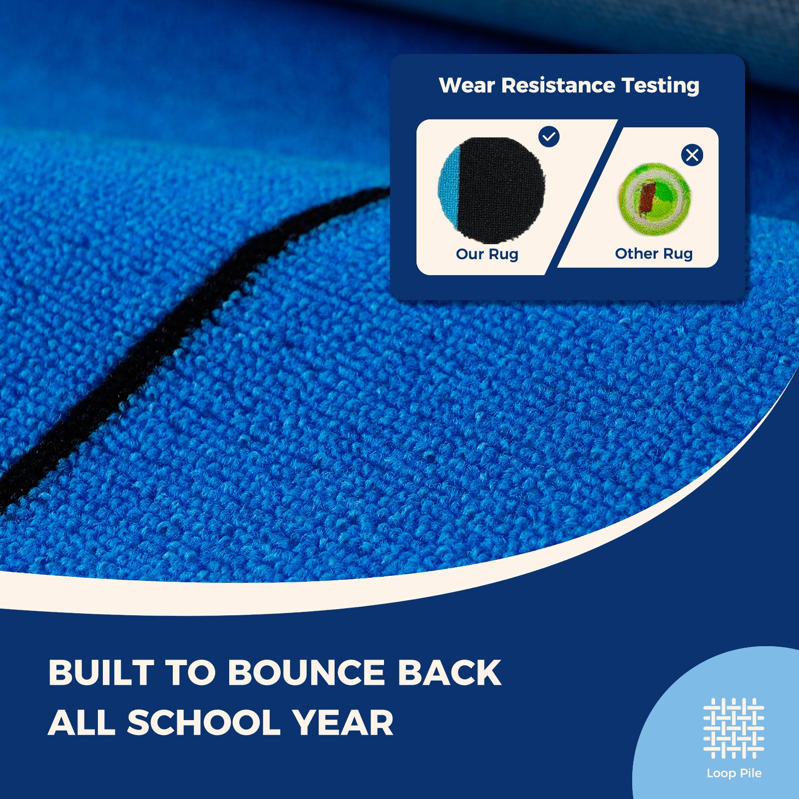 20-Seat Five-Color Grid Classroom Rug