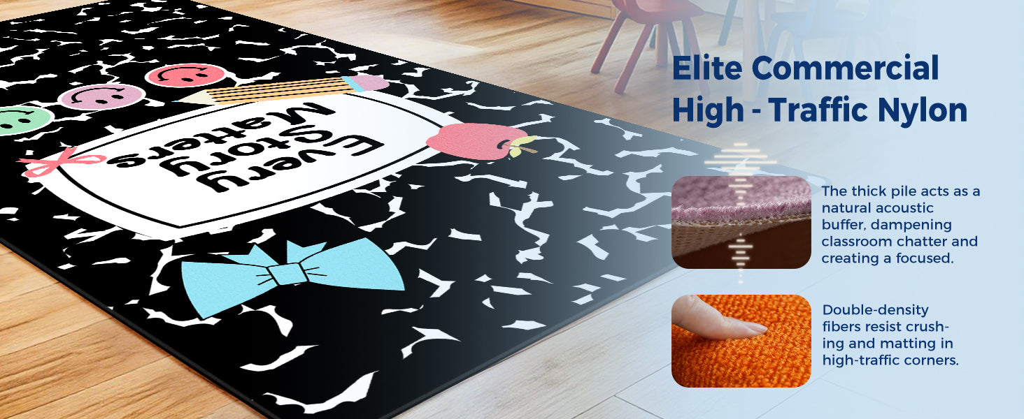 Cow Print Reading Classroom Rug classroom rug scene image 2