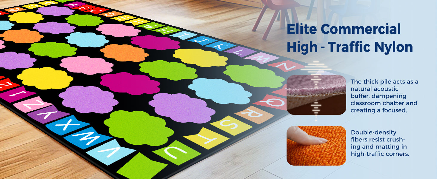 Cloud Alphabet Classroom Rug classroom rug scene image 2