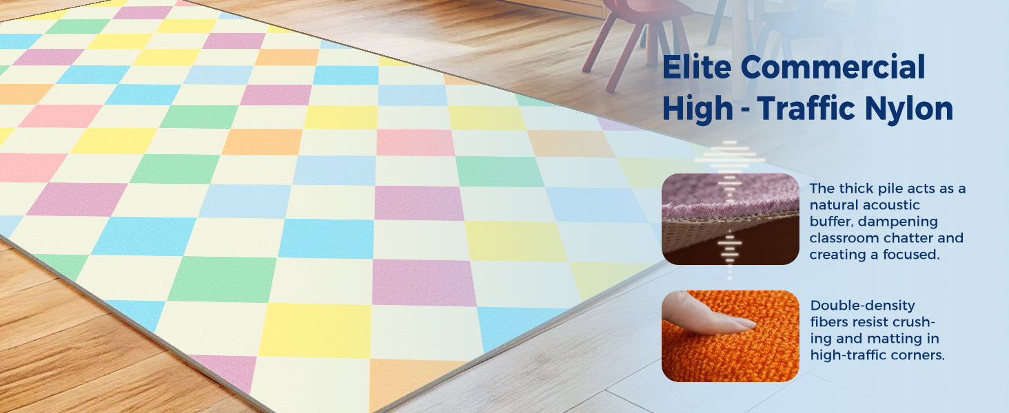 Pastel Diamond Classroom Rug classroom rug scene image 2