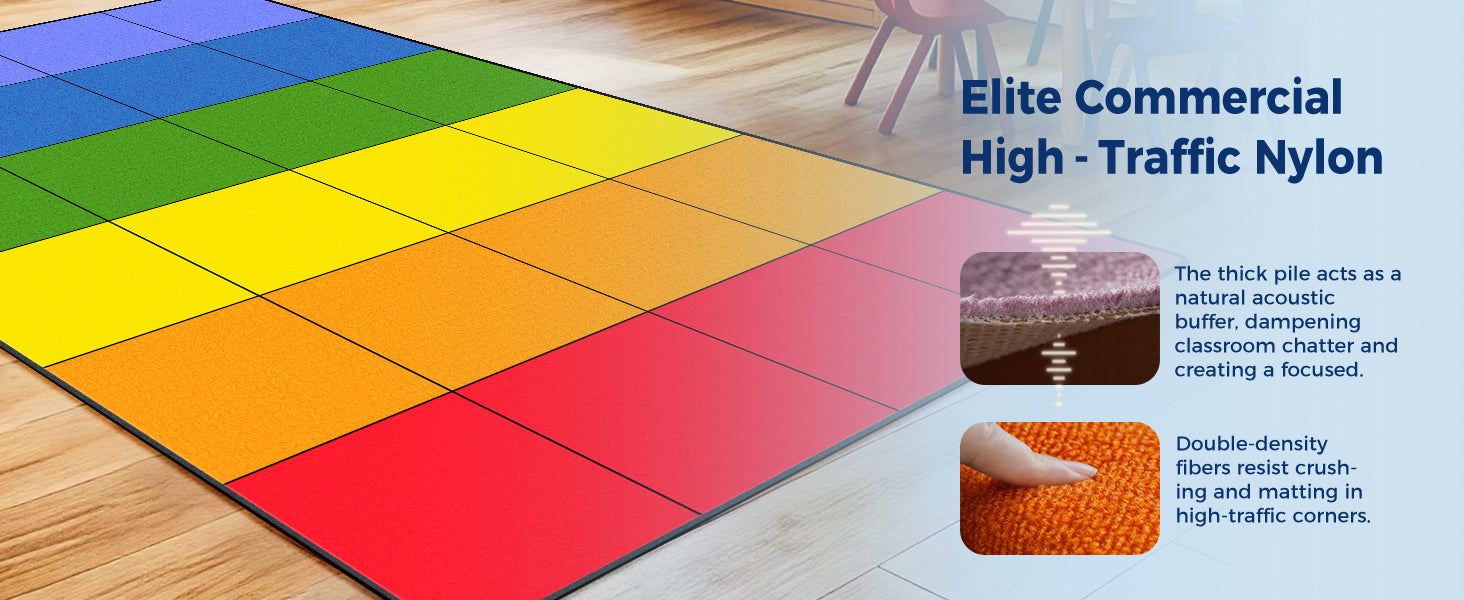 Rainbow Classroom Rug classroom rug scene image 2