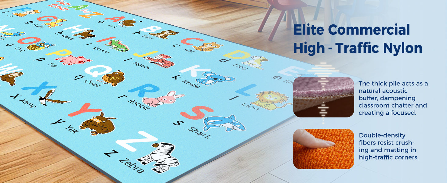 A to Z Animal Classroom Rug classroom rug scene image 2