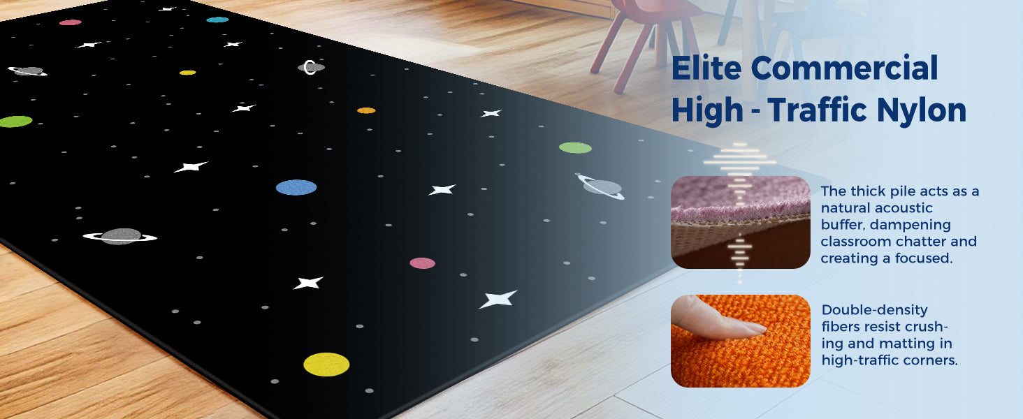 Black Space Classroom Rug classroom rug scene image 2