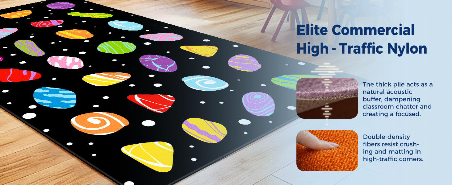 Colorful Pebble Classroom Rug classroom rug scene image 2