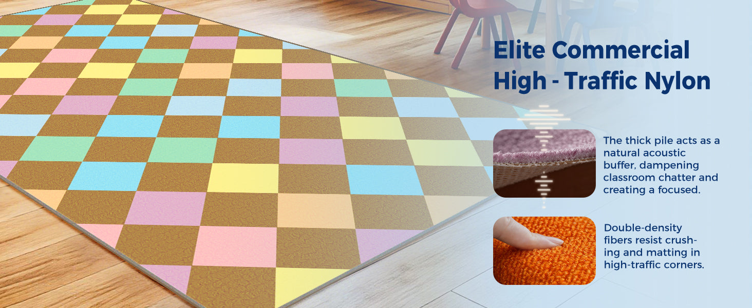 Pastel Argyle Classroom Rug classroom rug scene image 2