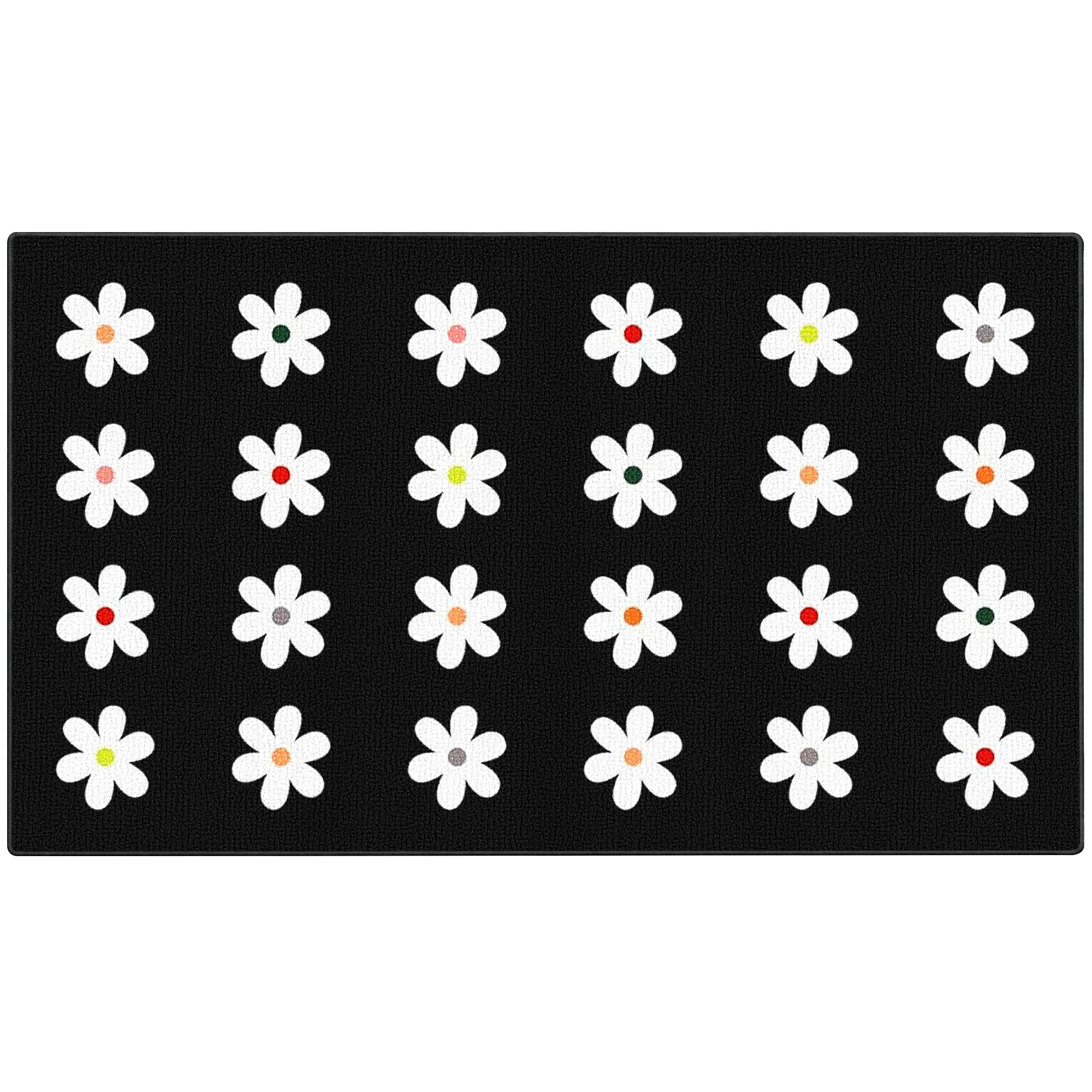 Black Daisy Classroom Rug