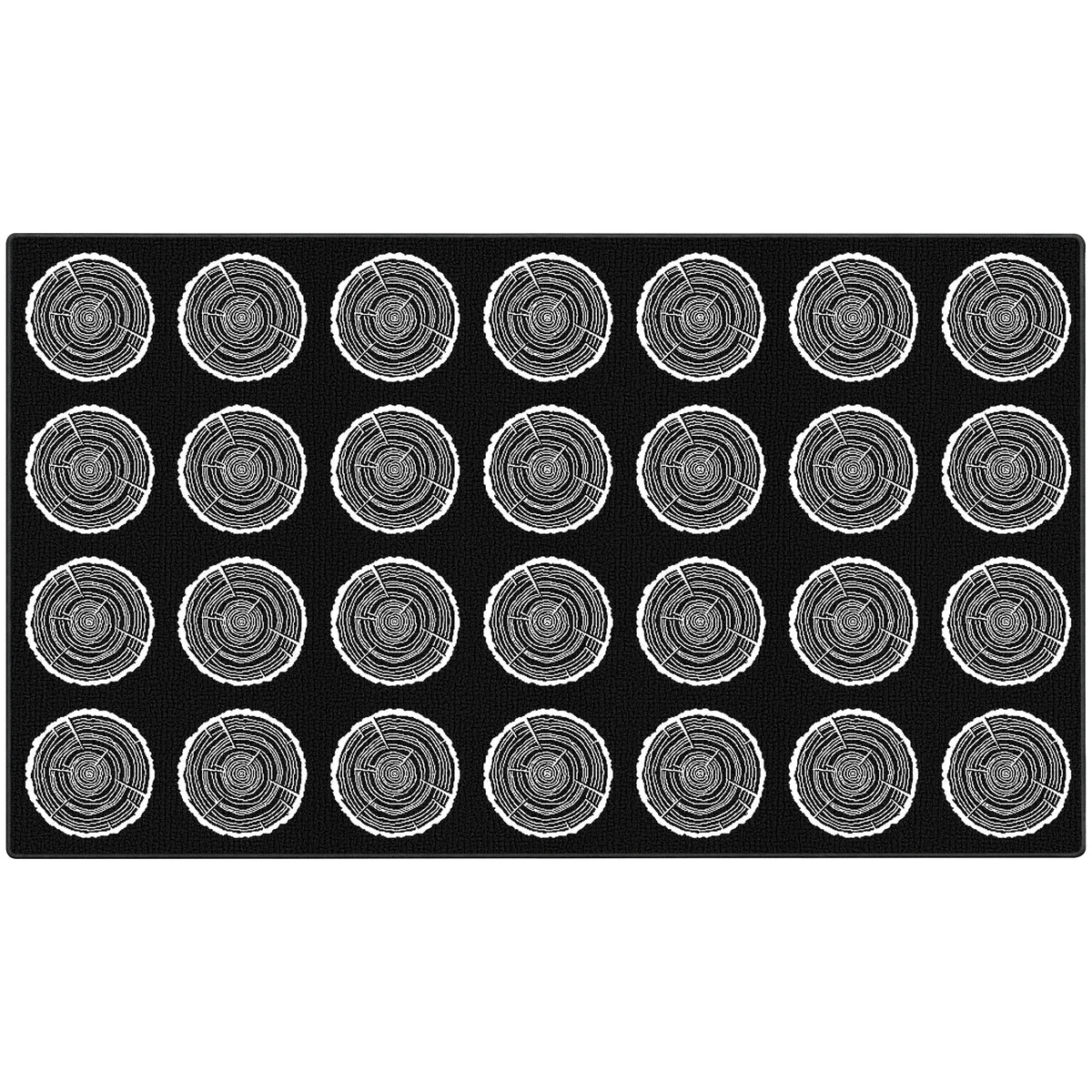 Tree St7ump Classroom Rug Black Tree Stump Classroom Rug: 28-Seat Nylon Mat