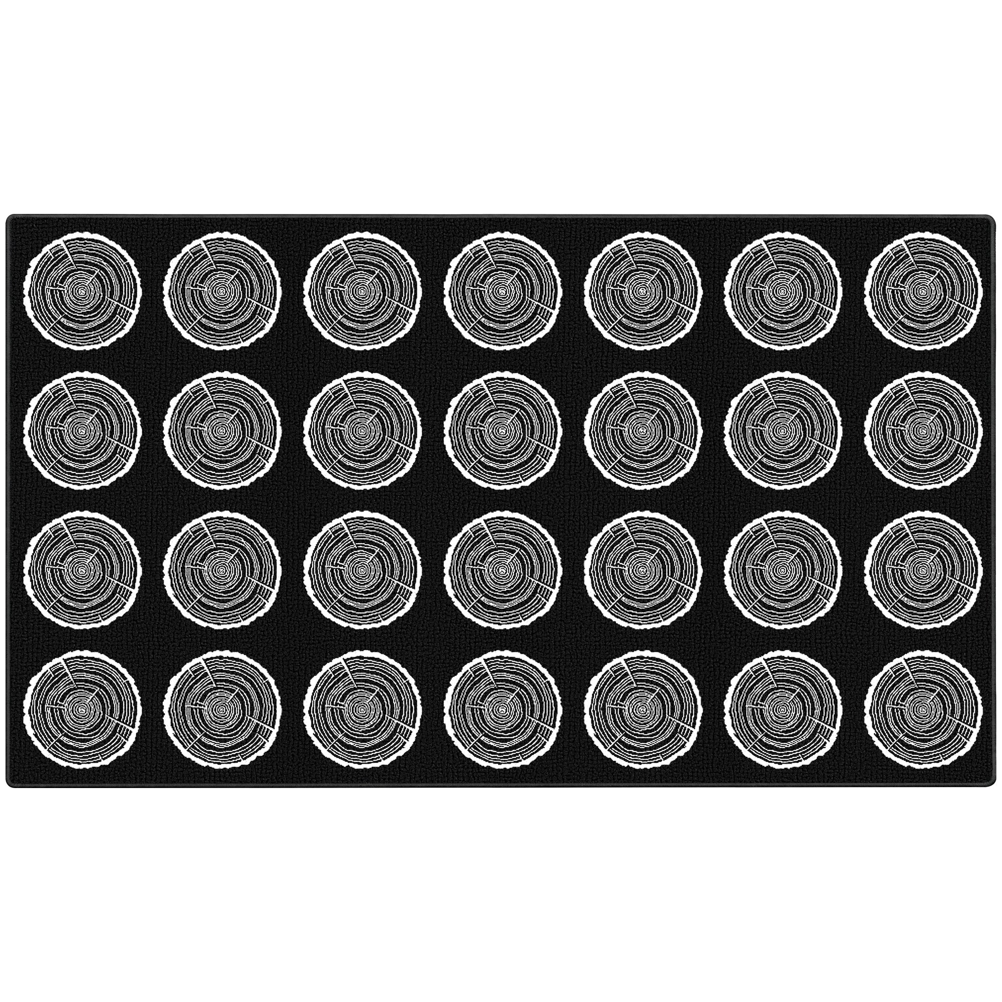 Black & White Tree Stump 28-Seat Classroom Rug