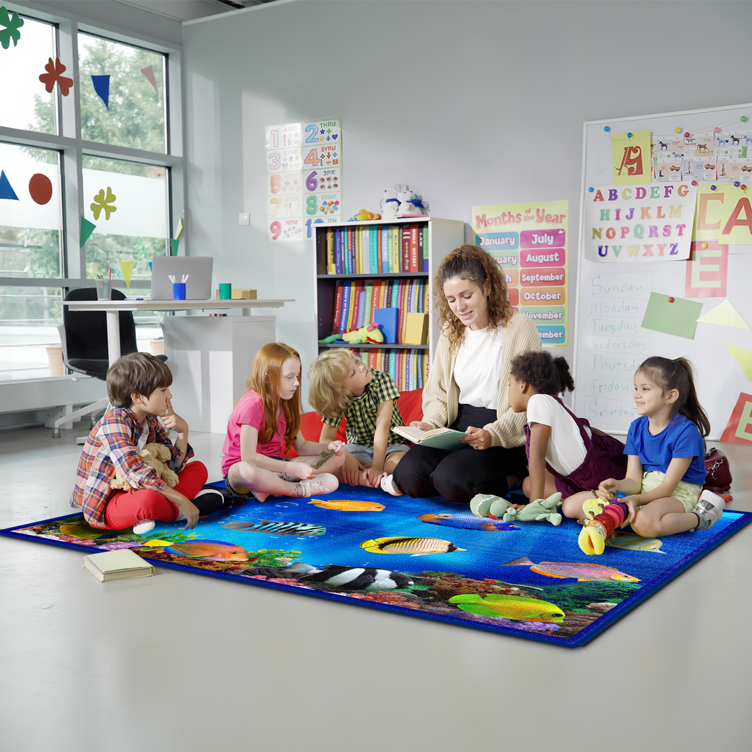 Nature-Themed  Classroom Sensory Rug By Booooom Jackson