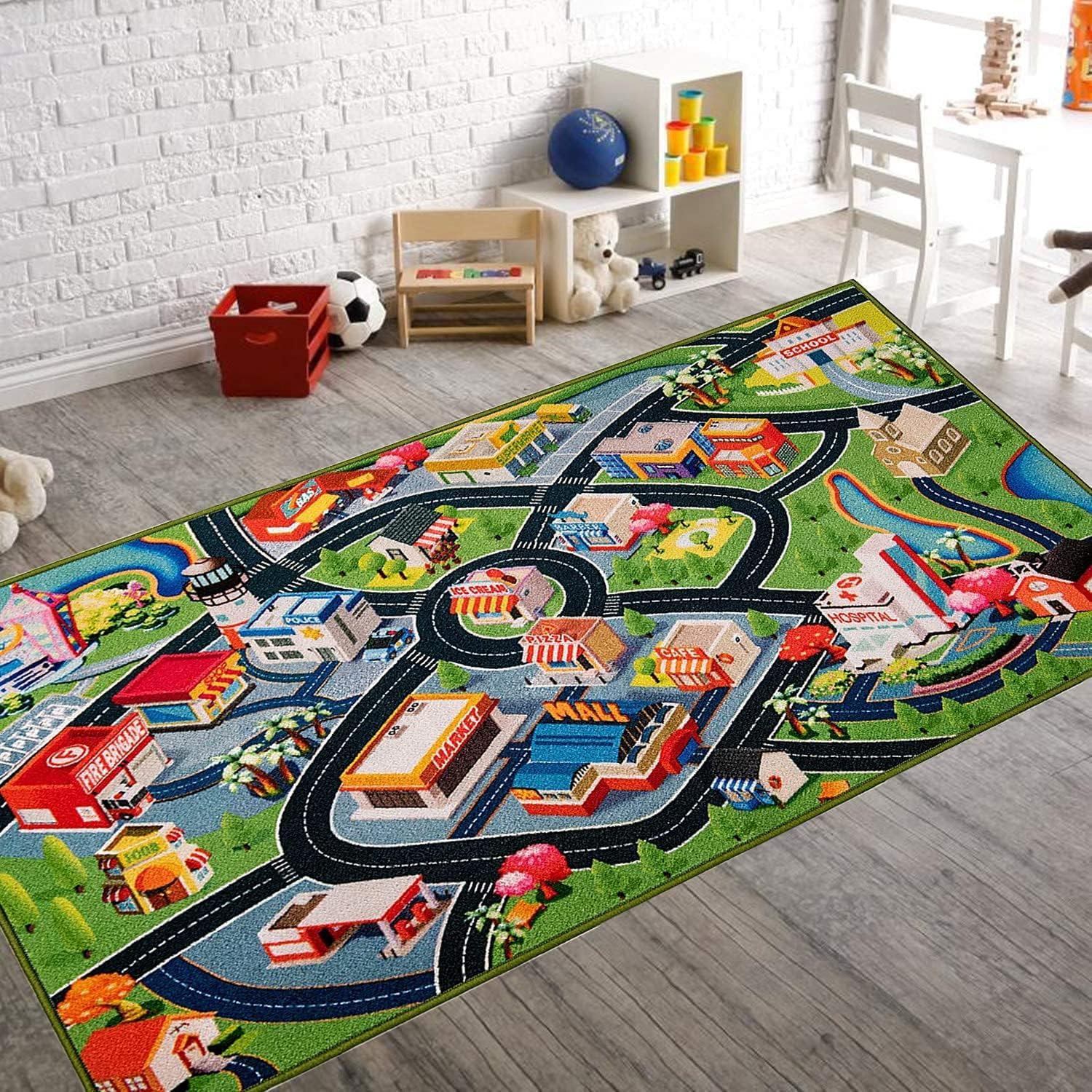 3D Roadway Kids Rug