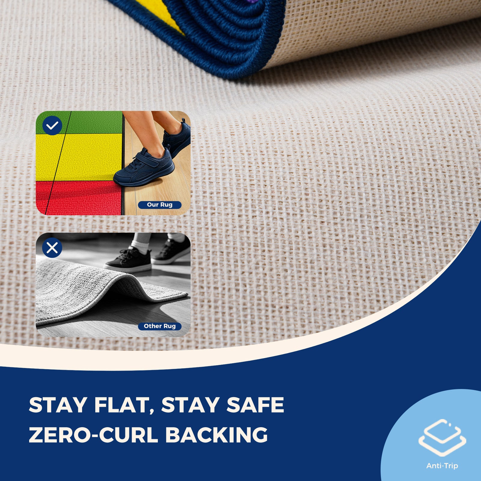 20-Seat Five-Color Grid Classroom Rug