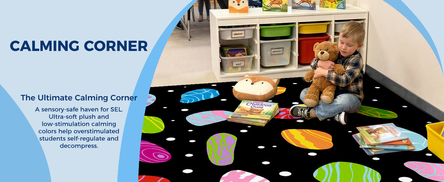 Colorful Pebble Classroom Rug classroom rug scene image 9