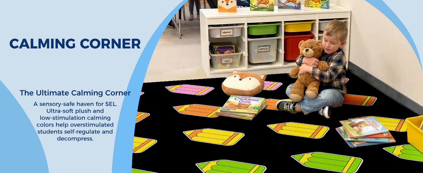 Colorful Pencil Classroom Rug classroom rug scene image 9