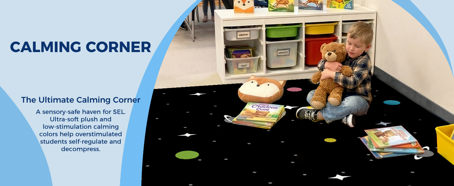 Black Space Classroom Rug classroom rug scene image 8