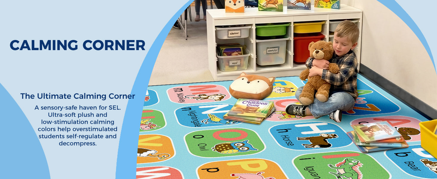 Color Block Animal Alphabet Classroom Rug classroom rug scene image 9