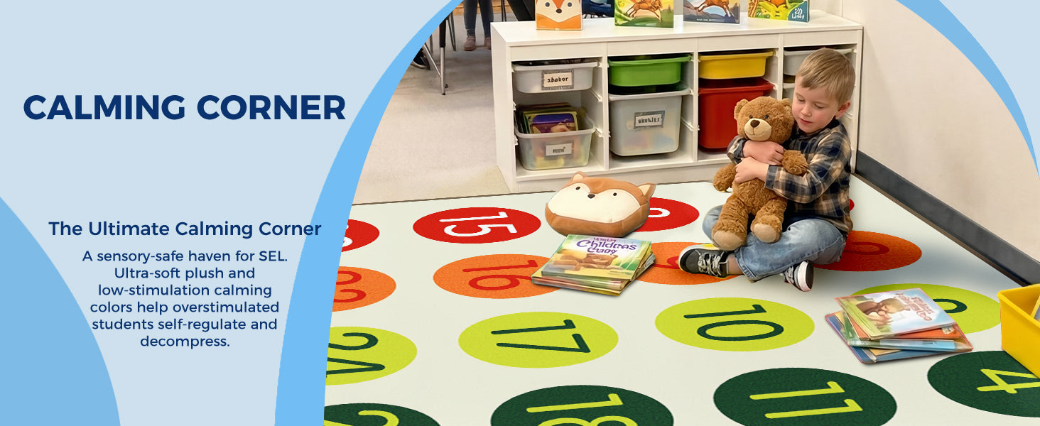 Pastel Number Classroom Rug classroom rug scene image 9