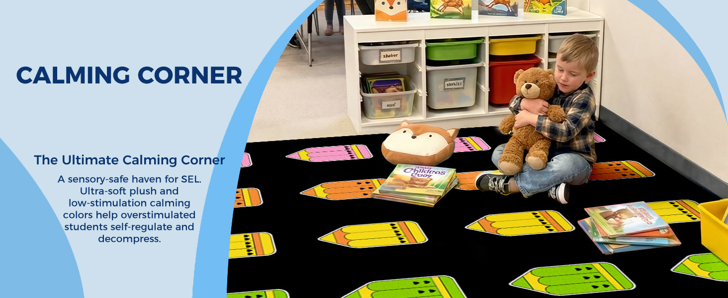 Vertical Pencil Classroom Rug classroom rug scene image 9