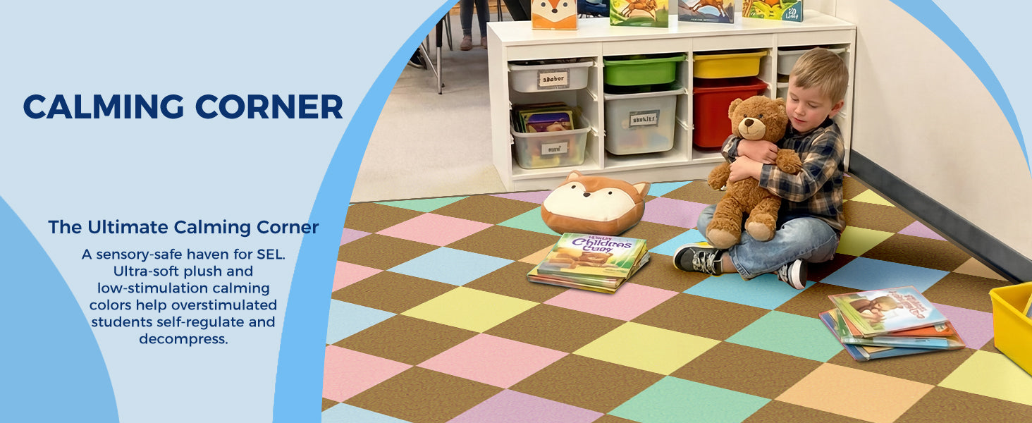Pastel Argyle Classroom Rug classroom rug scene image 9