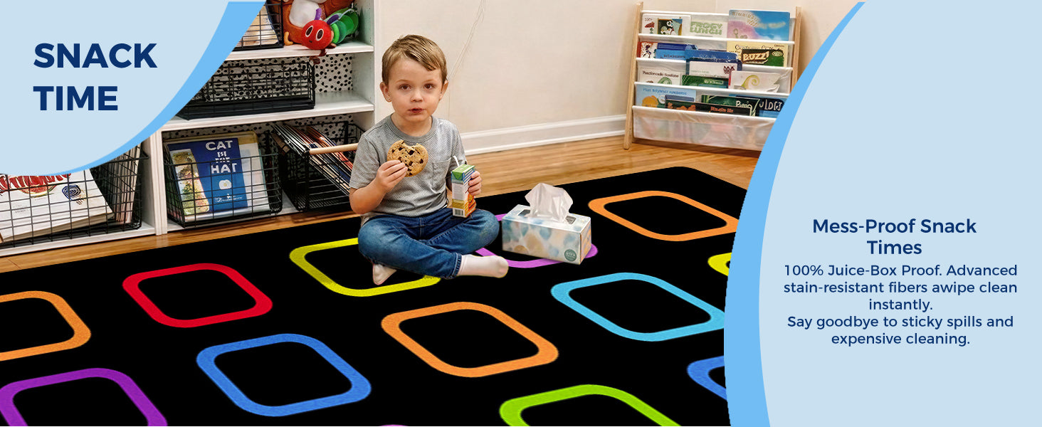 Colorful Squares Classroom Seating Rug classroom rug scene image 10