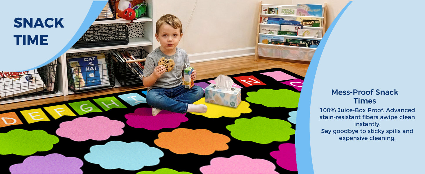 Cloud Alphabet Classroom Rug classroom rug scene image 10