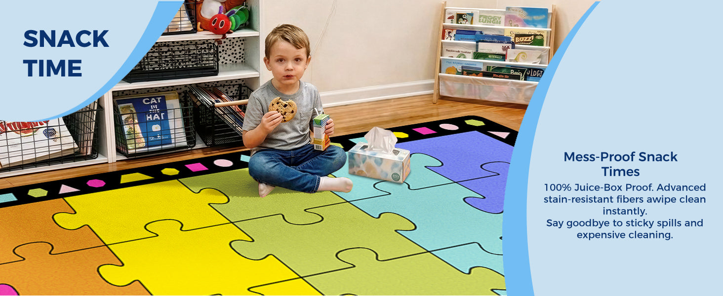 Colorful Puzzle Classroom Seating Rug classroom rug scene image 10