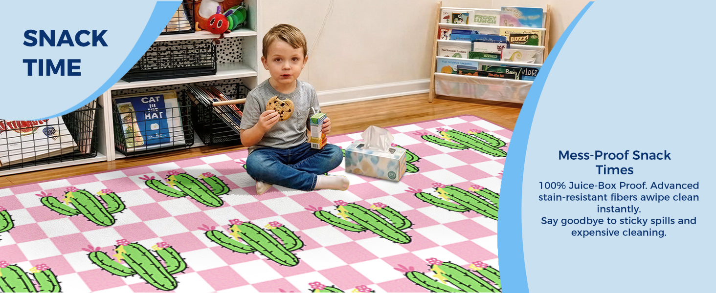 Pink Cactus Classroom Rug classroom rug scene image 10