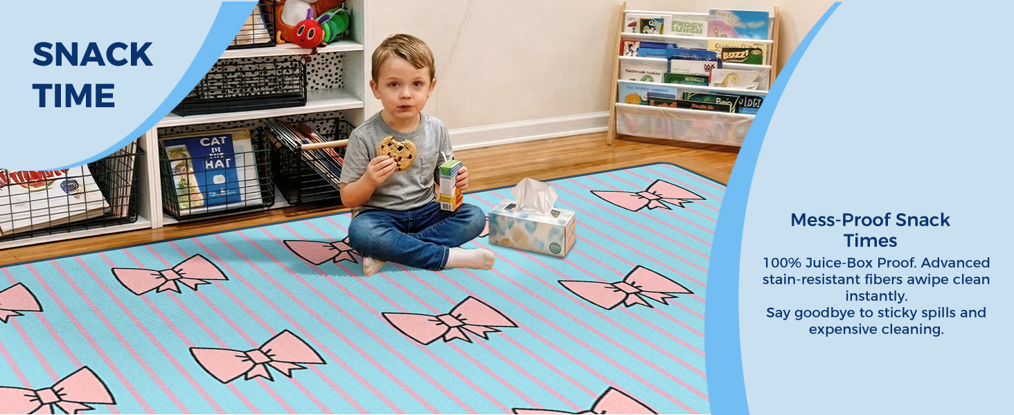 Pastel Bow Classroom Rug classroom rug scene image 10