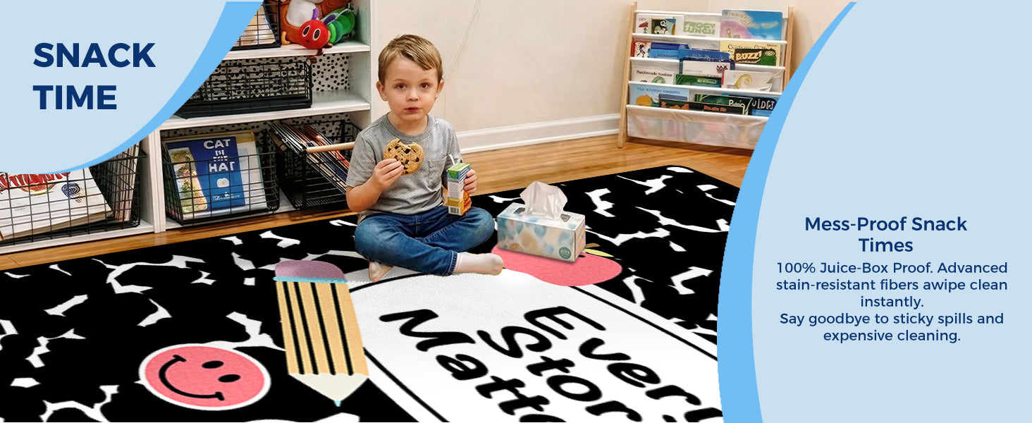 Cow Print Reading Classroom Rug classroom rug scene image 9
