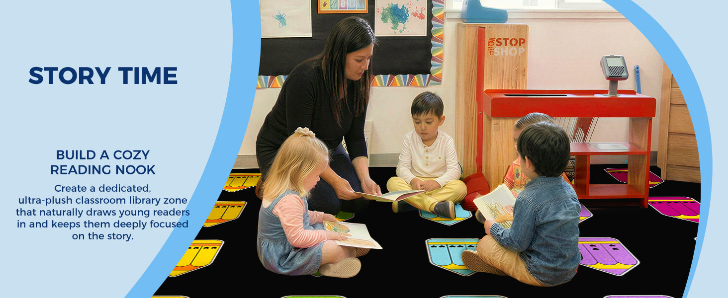 Vertical Pencil Classroom Rug classroom rug scene image 11
