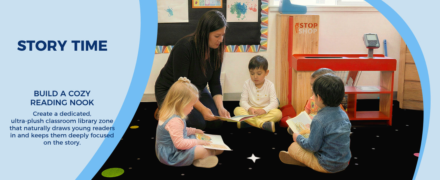Black Space Classroom Rug classroom rug scene image 10