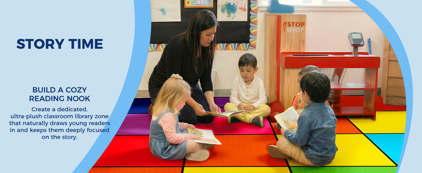 Color Block Classroom Rug classroom rug scene image 10