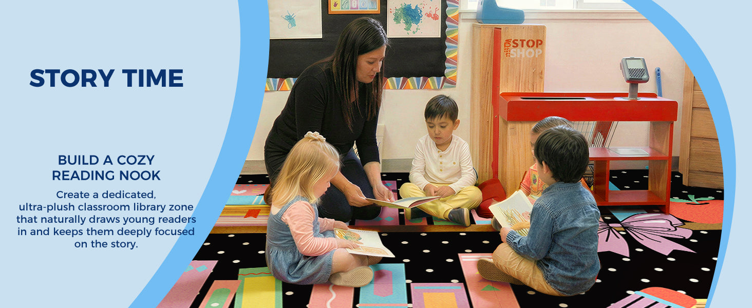 Reading Corner Classroom Rug classroom rug scene image 11