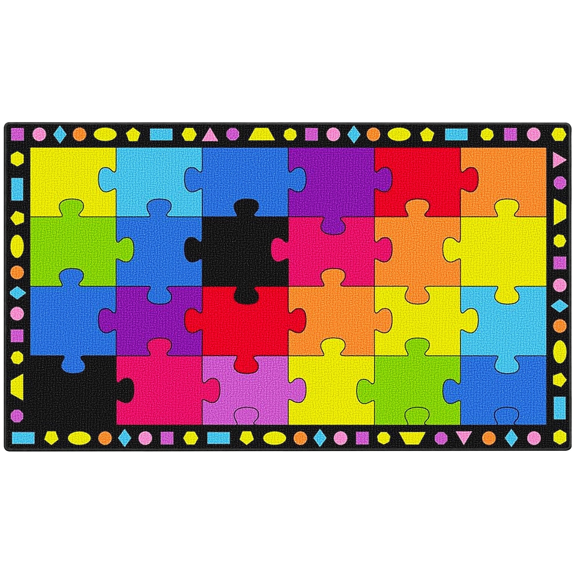Puzzle Paradise Color Block Classroom Rug