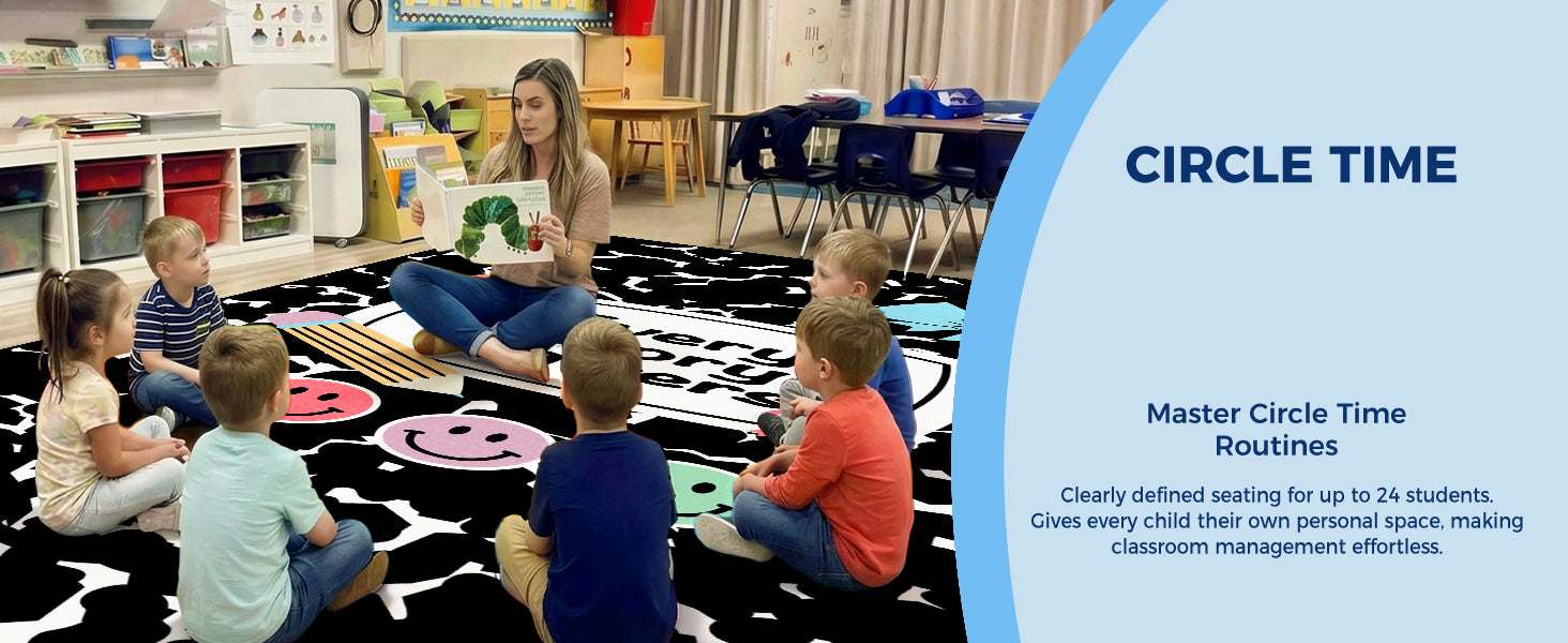 Cow Print Reading Classroom Rug classroom rug scene image 11